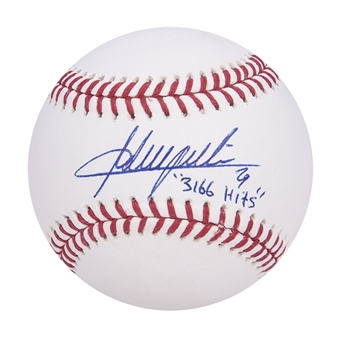 Adrian Beltre Signed and Inscribed OML Manfred Baseball with "3166 Hits" Inscription (Beckett)